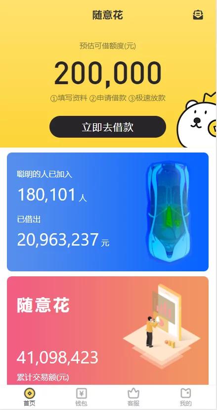 【亲测可用】UI很漂亮的2021完美运营版小贷完整源码,随意花