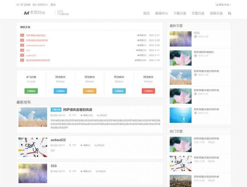 Emlog 主题 FysPro 重构 v3.0