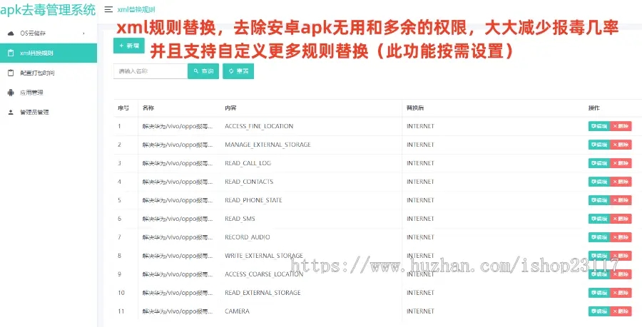 JAVA语言安卓app报毒处理系统源码安卓apk去毒误报毒处理系统源码带加固功能